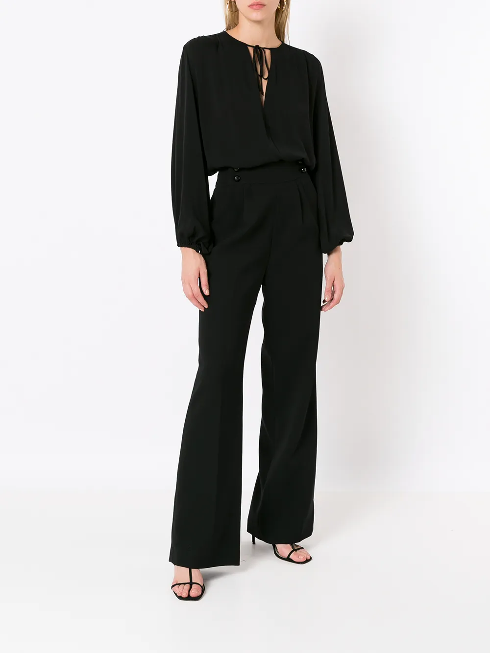 Egrey Blouse met striksluiting - Zwart