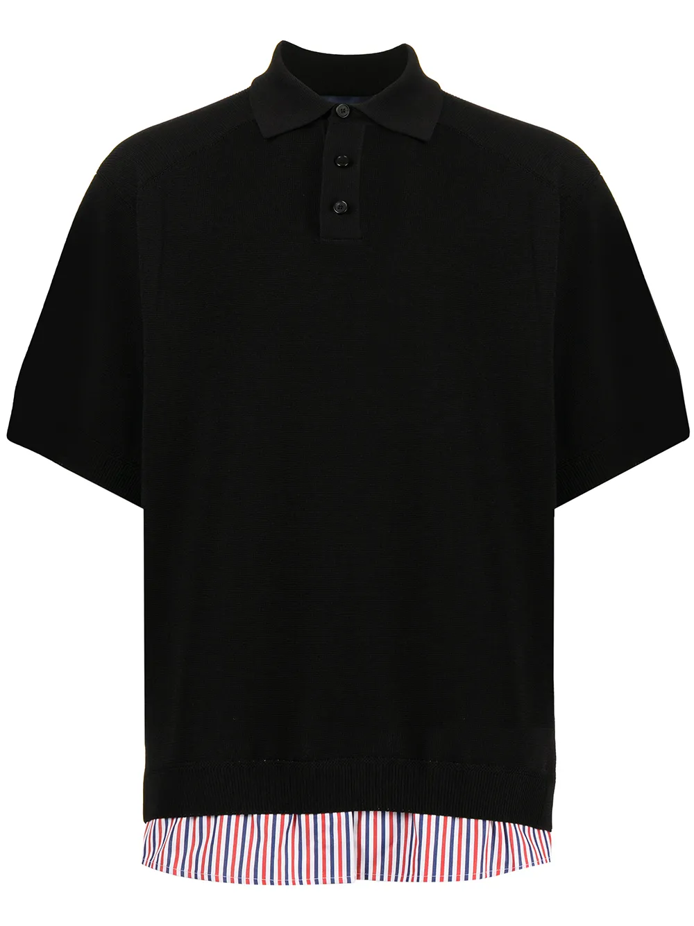 

Juun.J playera tipo polo con diseño patchwork - Negro