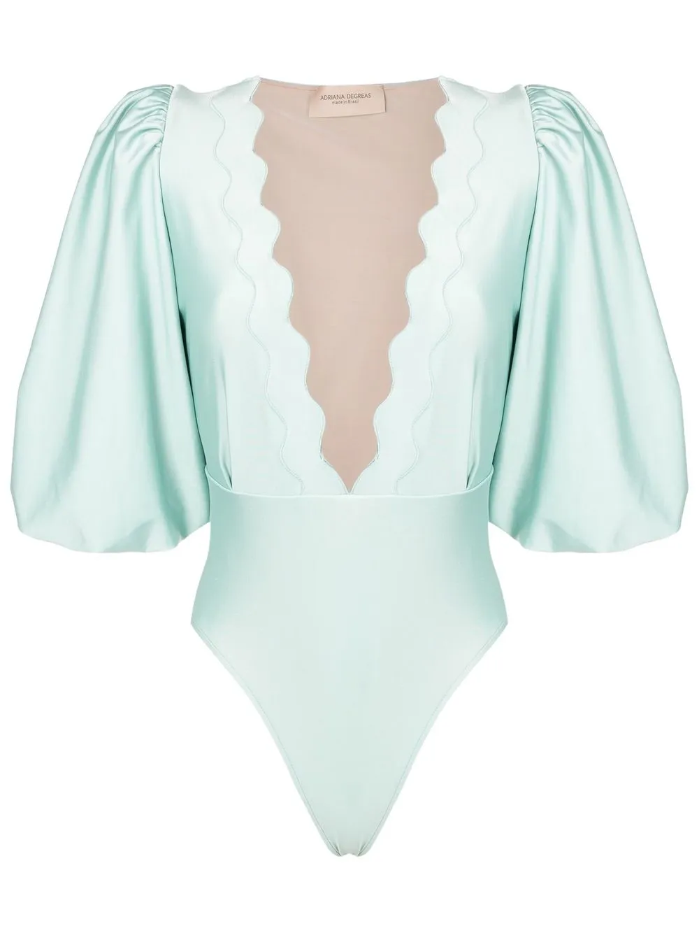 Adriana Scallop Frame Huggie in Sky Blue Iridescent Abalone main image 0
