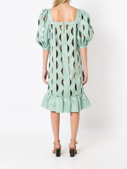 Adriana Degreas cut-out puff-sleeve midi dress VTLG0855V22 - 3