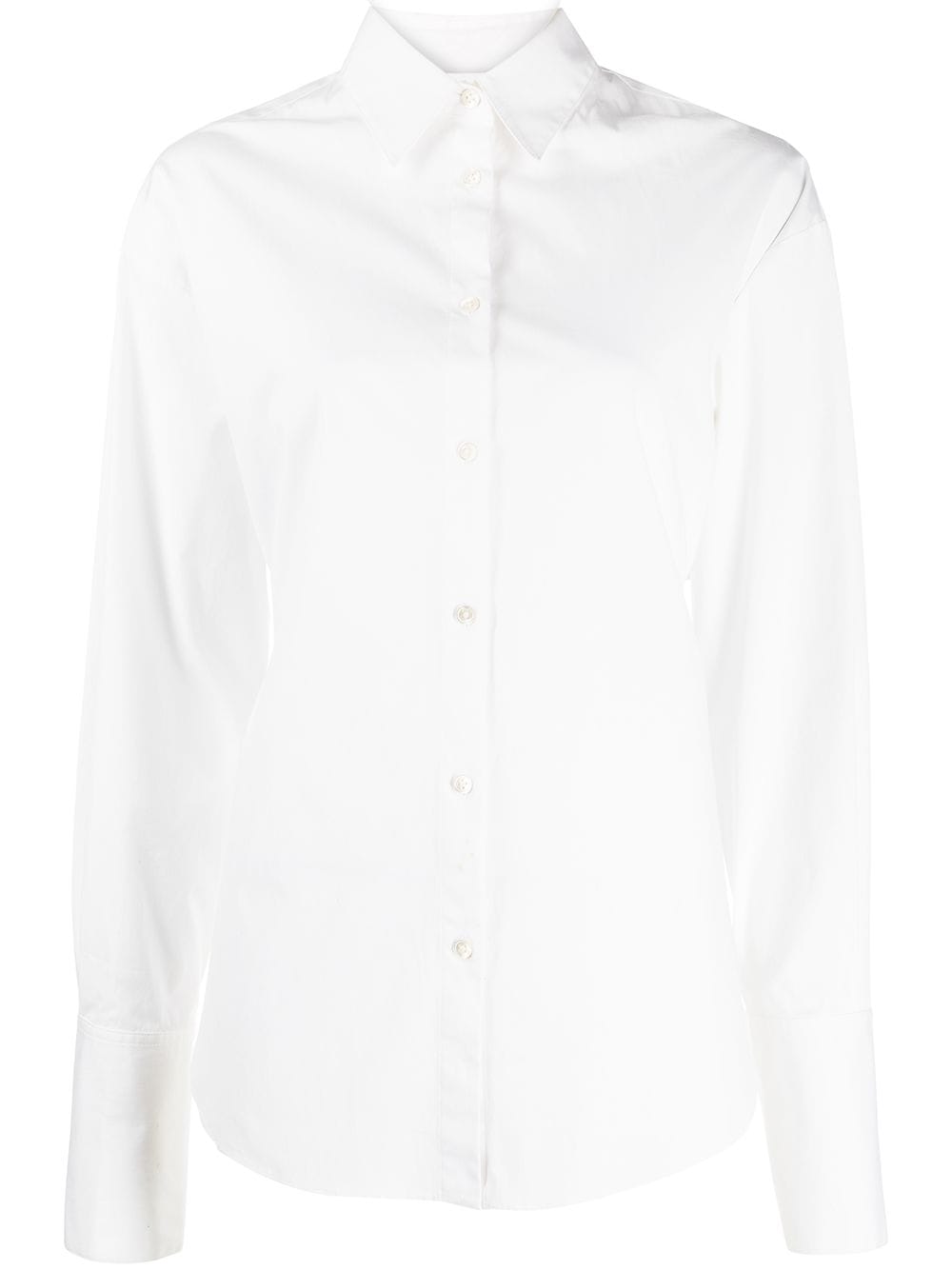 buckle-fastened cotton shirt