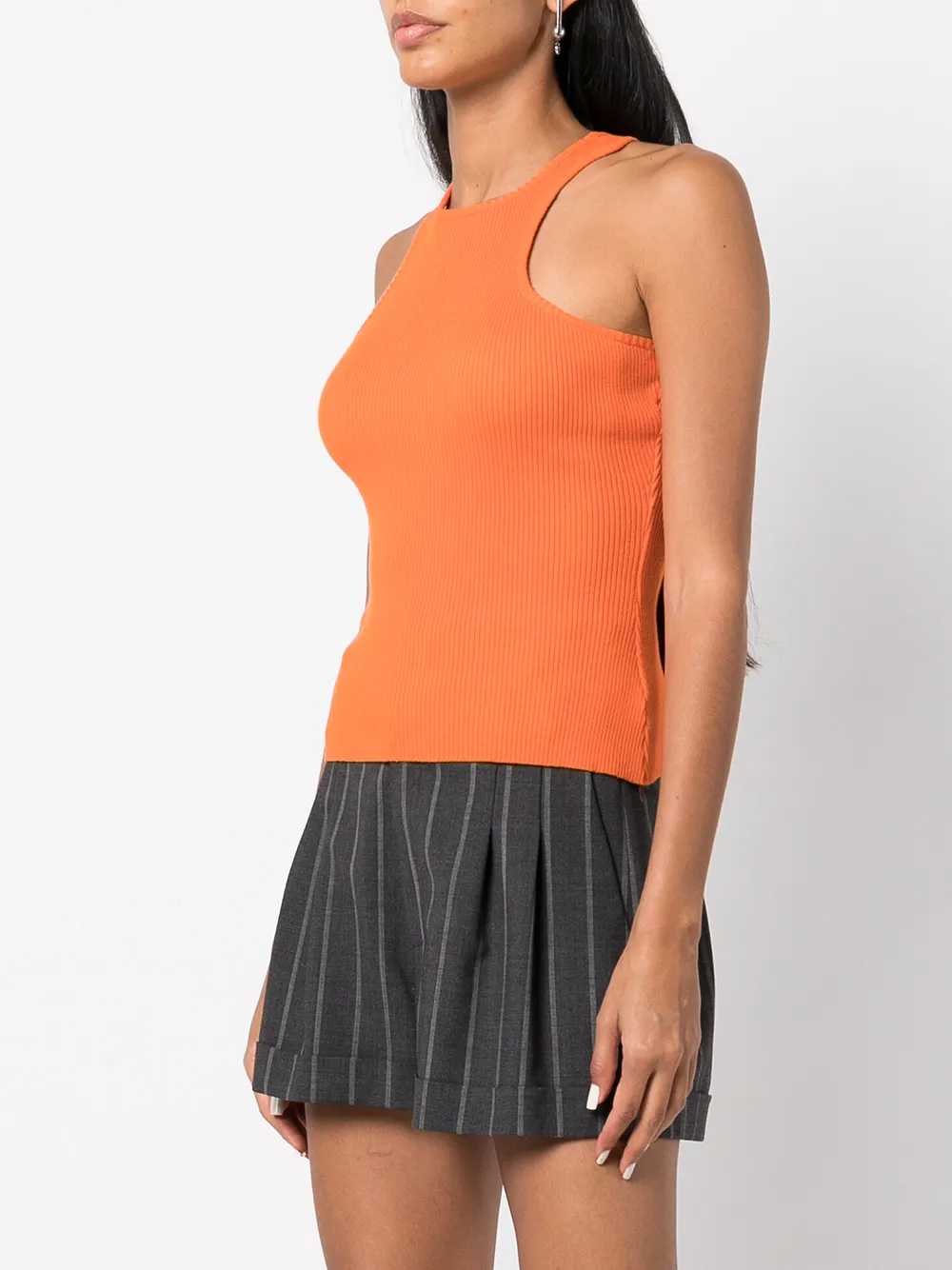  Monse Geripptes Stricktop   Orange 