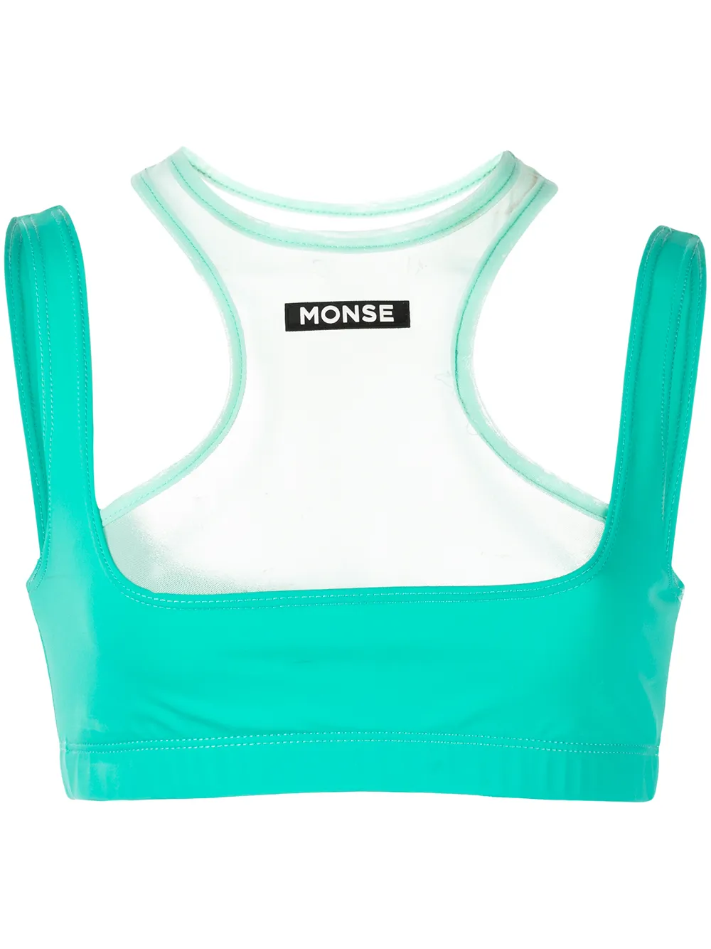 

Monse camiseta con panel transparente - Verde