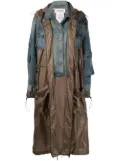 Monse layered-look panelled midi coat - Blue