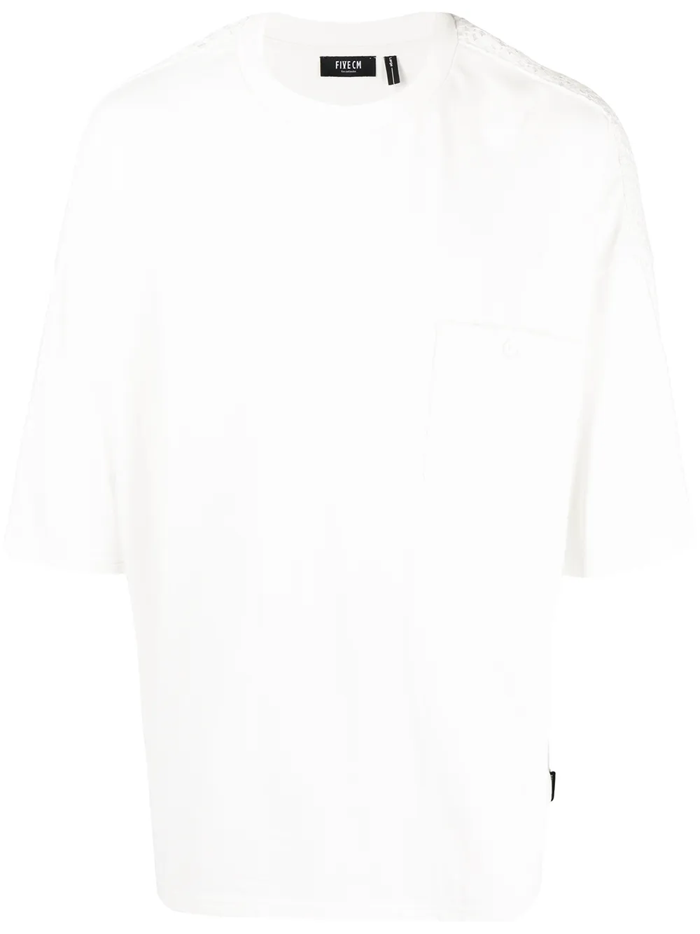 

FIVE CM playera con panel de tejido flojo - Blanco