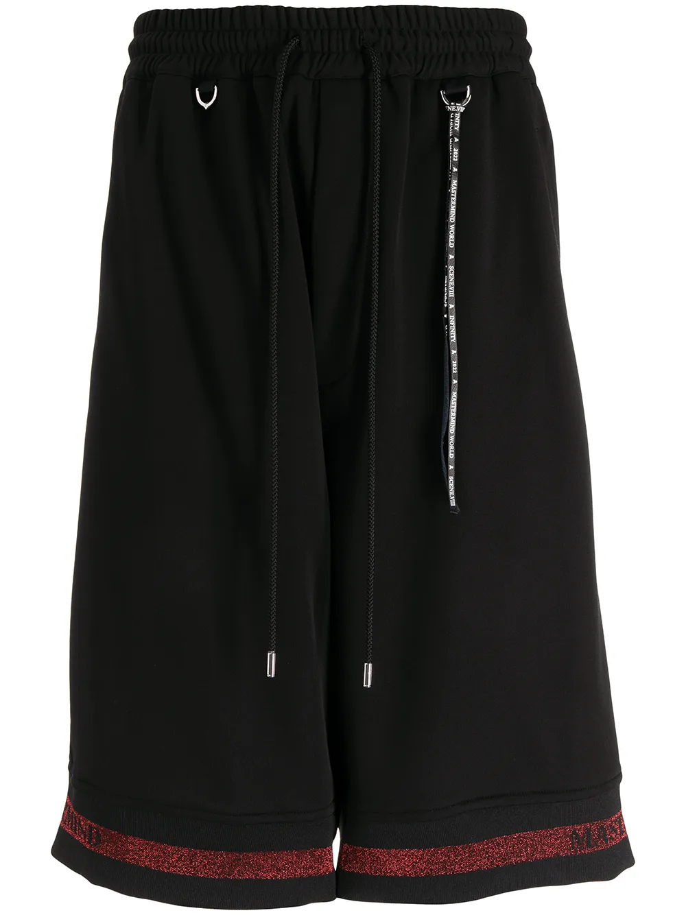 

Mastermind World shorts con logo y calavera estampada - Negro