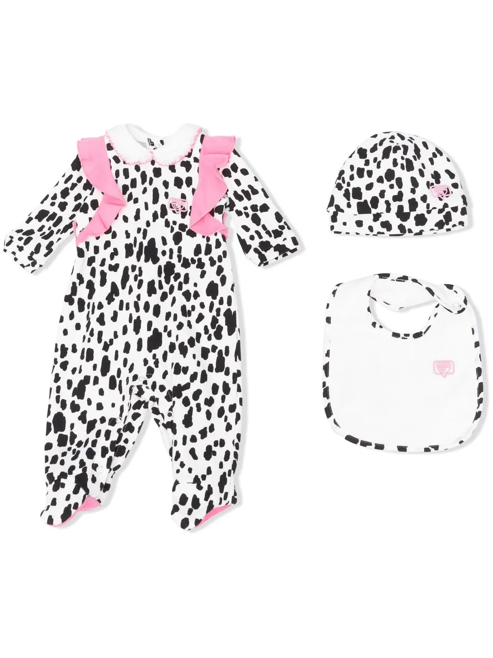 

Chiara Ferragni Kids set de mameluco con animal print - Blanco