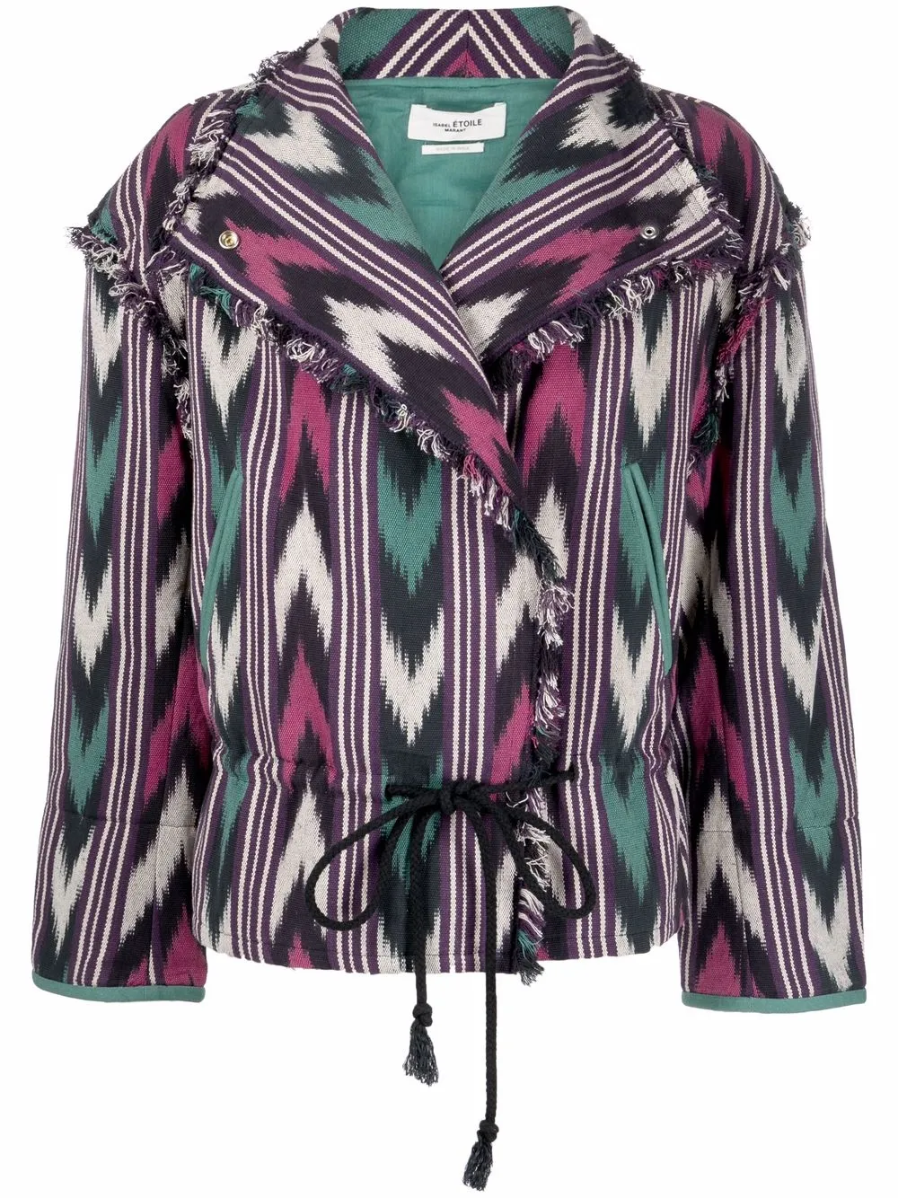 

Isabel Marant Étoile geometric-print fringed jacket - Purple