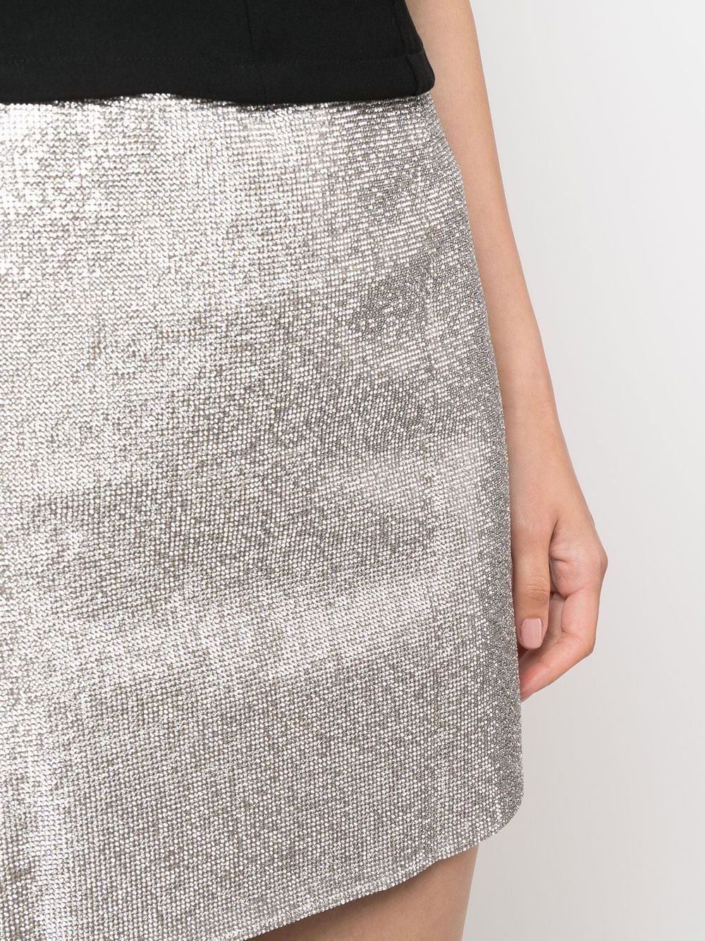 Shop Nué Rhinestone-embellished Mini Skirt In Silver