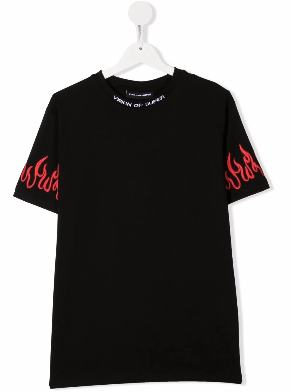 

Vision Of Super Kids playera con llamas estampadas - Negro