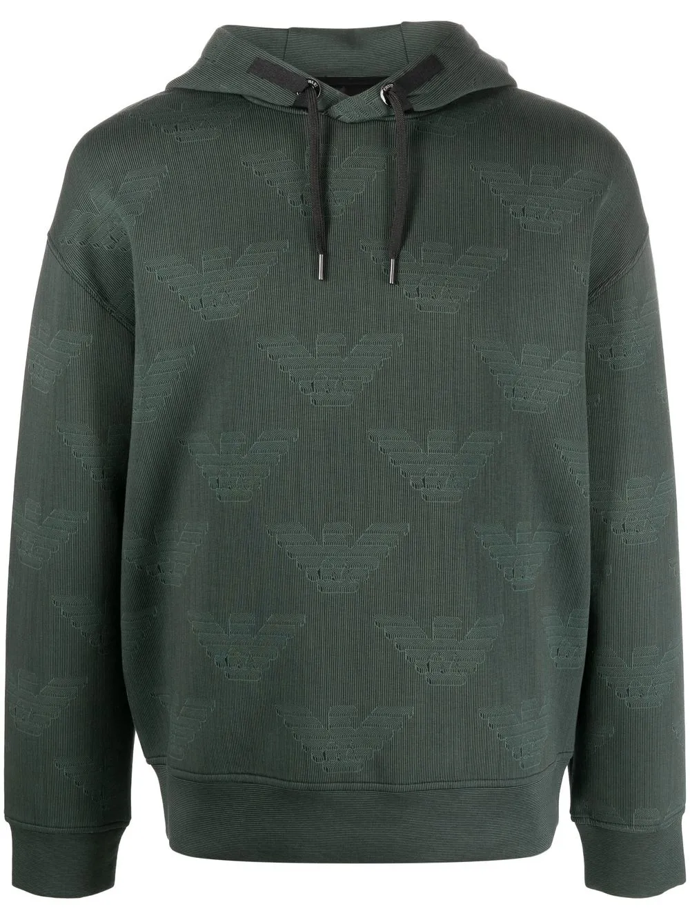 

Emporio Armani logo-print rib-trimmed hoodie - Green