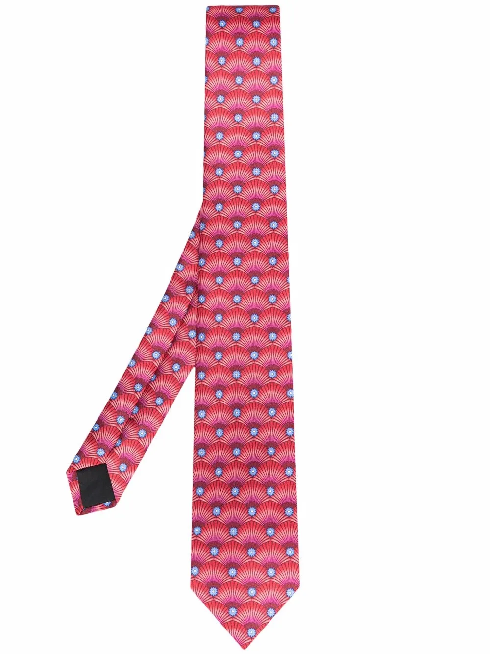 geometric-pattern print silk tie