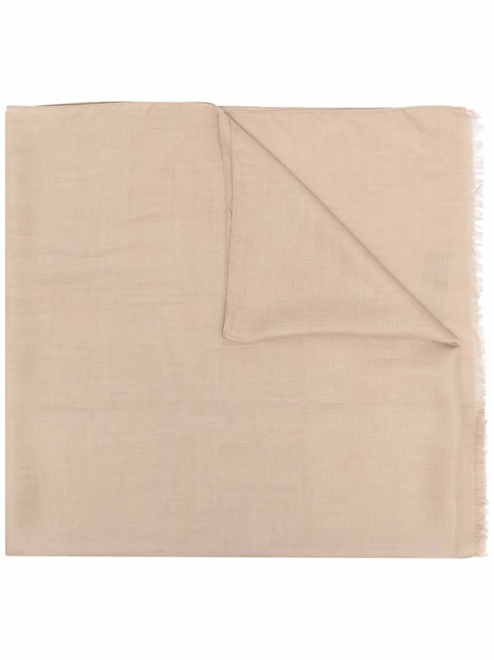

Emporio Armani logo-print frayed scarf - Neutrals