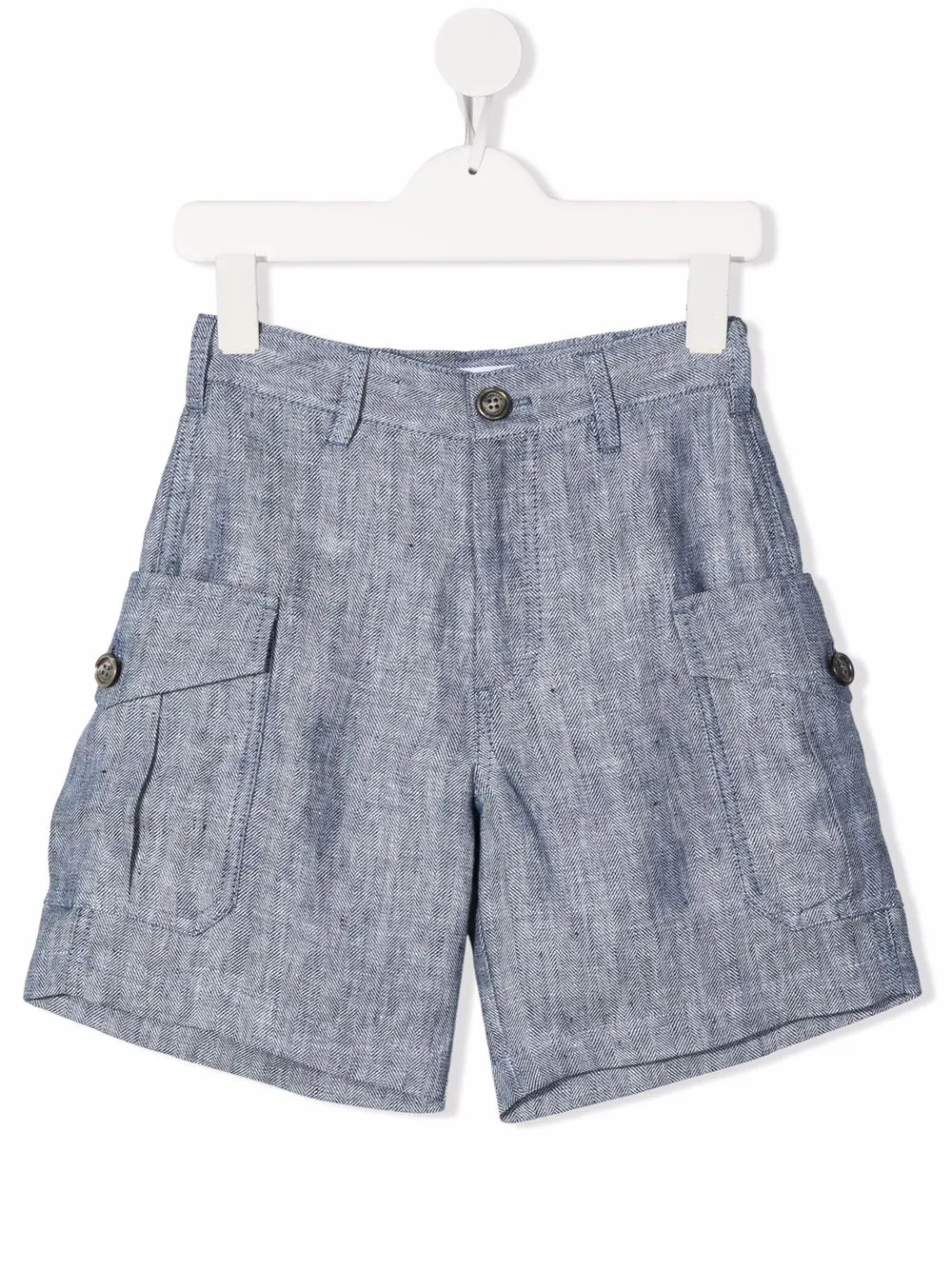 

Brunello Cucinelli Kids shorts cargo con motivo de espiga - Azul