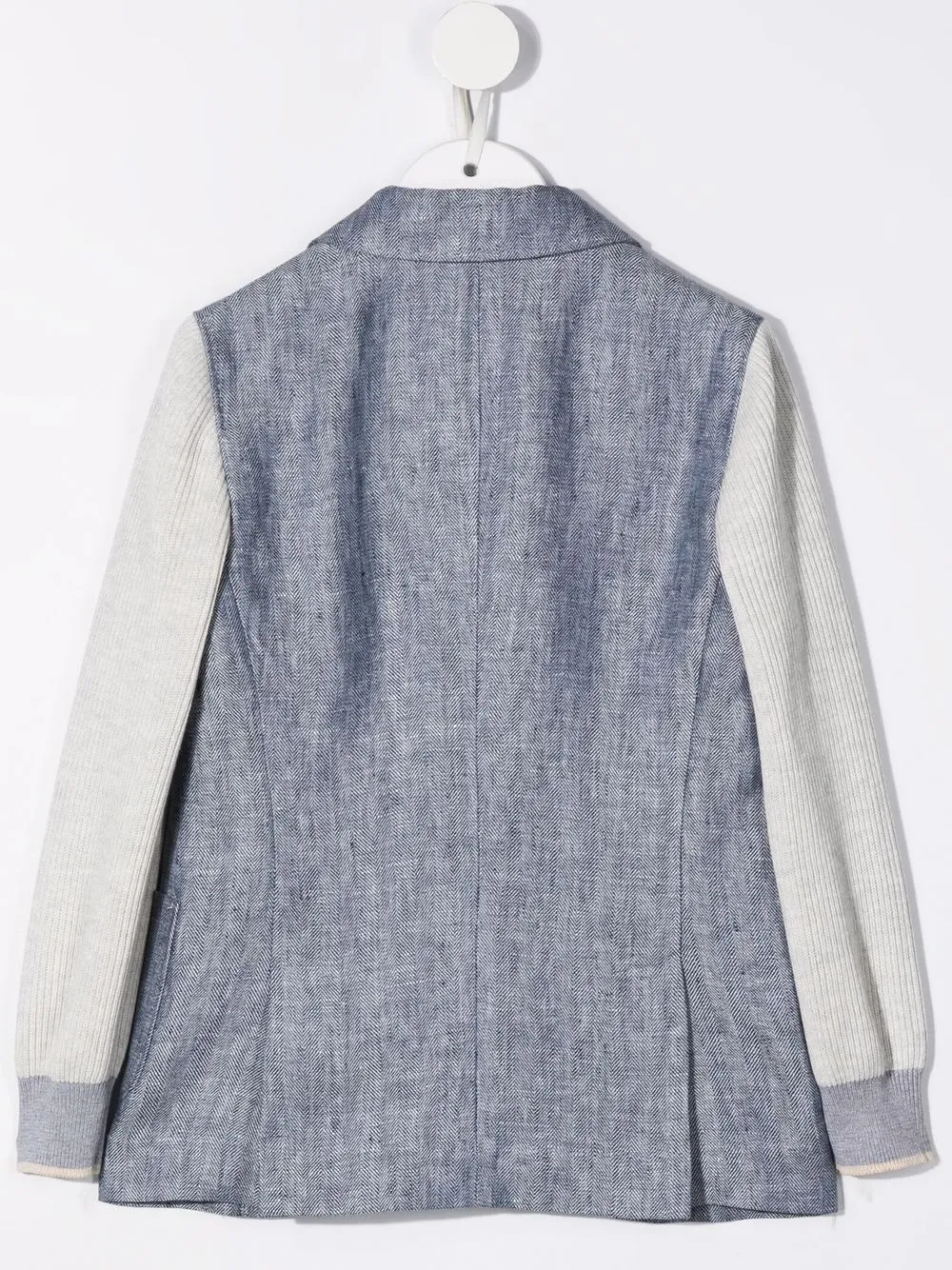 Brunello Cucinelli Kids Blazer met visgraatpatroon - Blauw