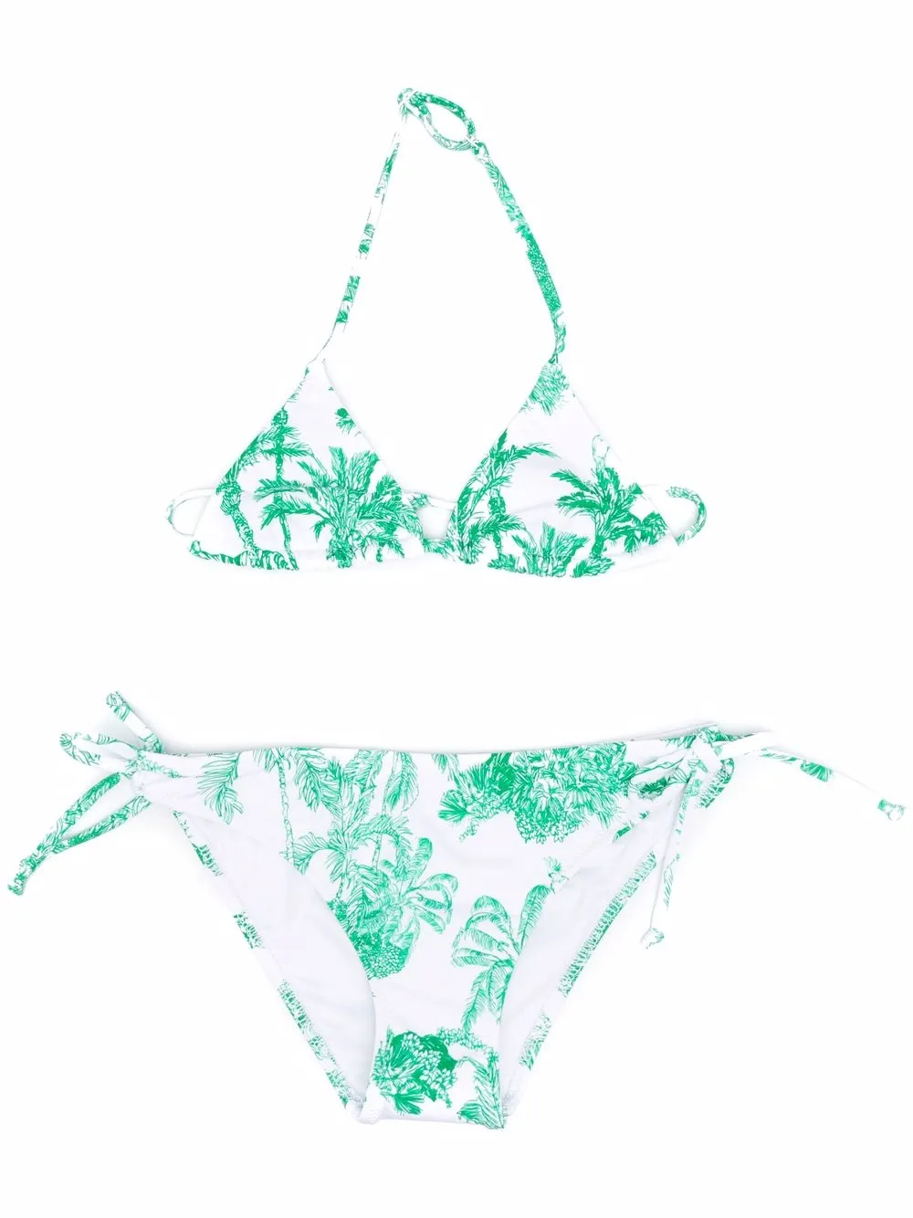 

MC2 Saint Barth Kids bikini con palmeras estampadas - Blanco