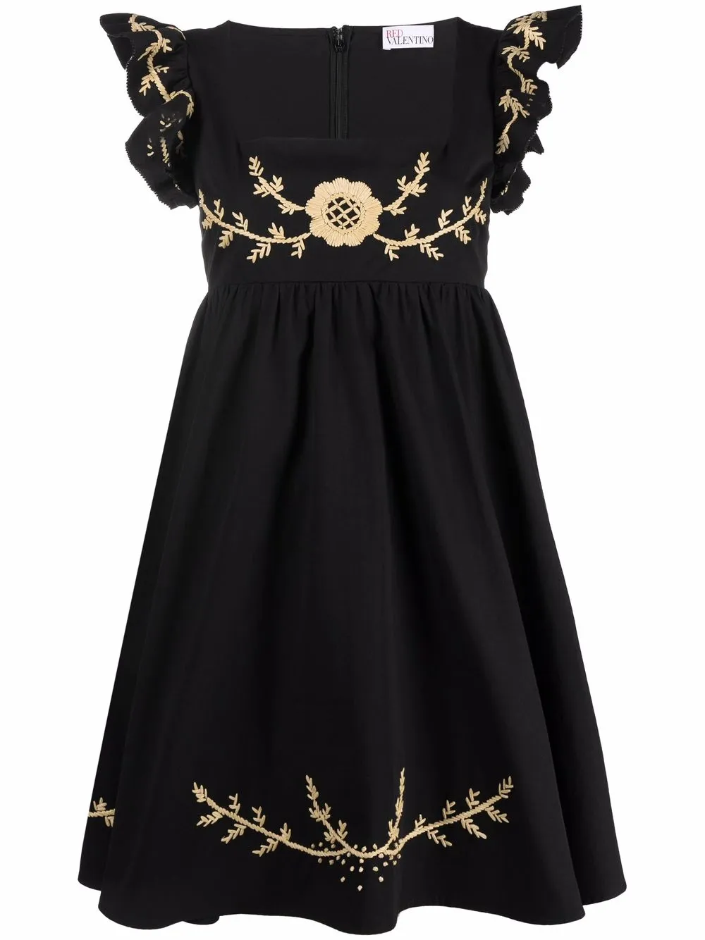 

RED Valentino vestido largo bordado - Negro