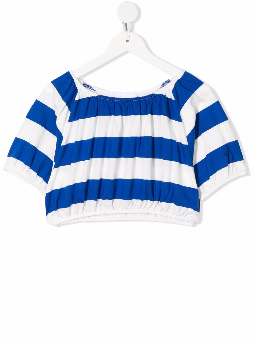 

Douuod Kids playera fruncida a rayas - Azul