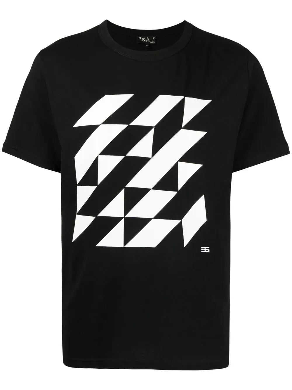 

agnès b. playera con estampado geométrico - Negro