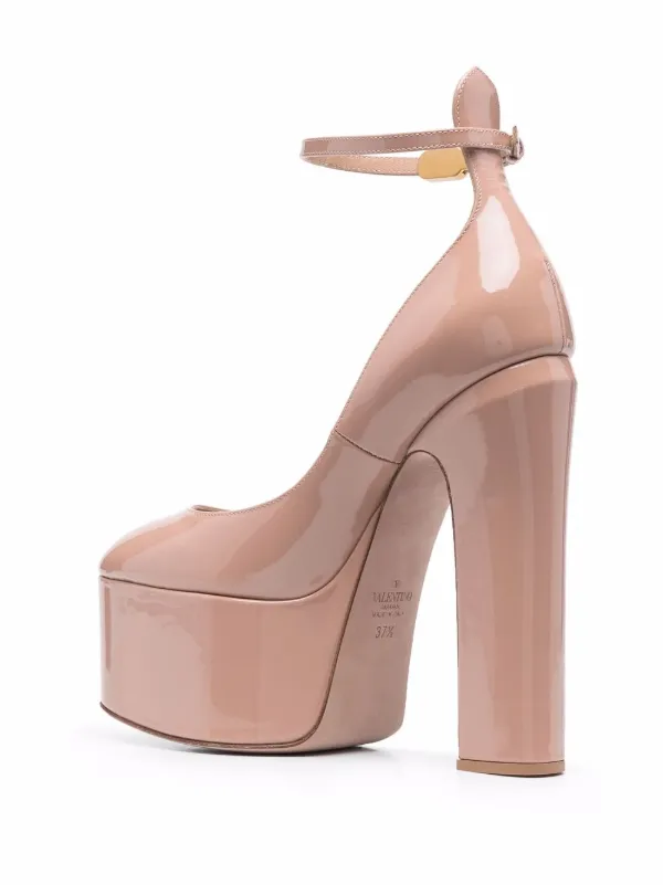 Tan platform pumps clearance