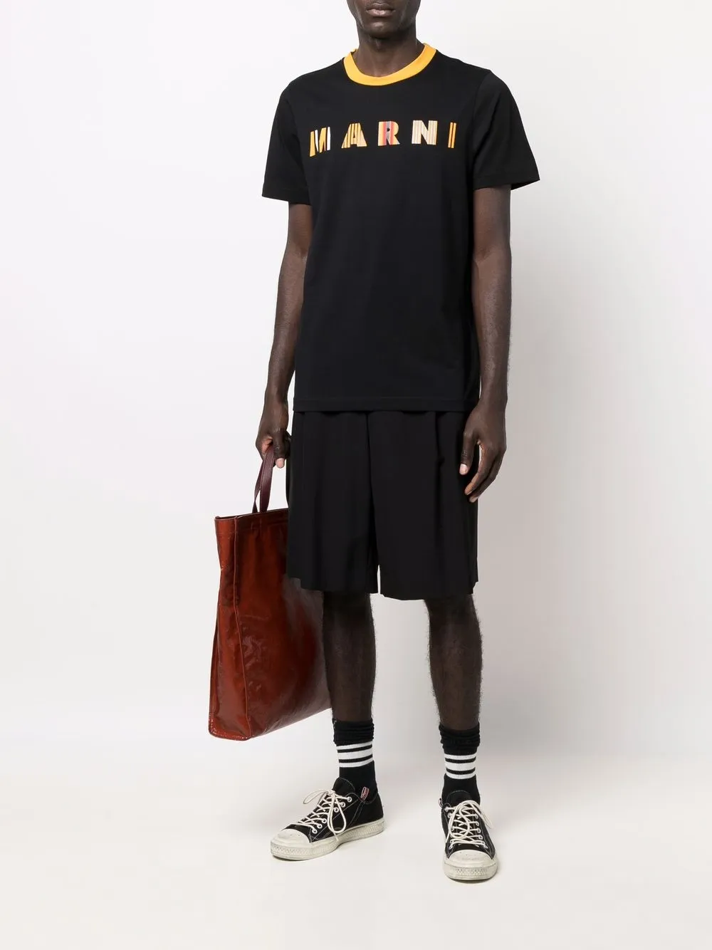 Marni T-shirt met logoprint - Zwart