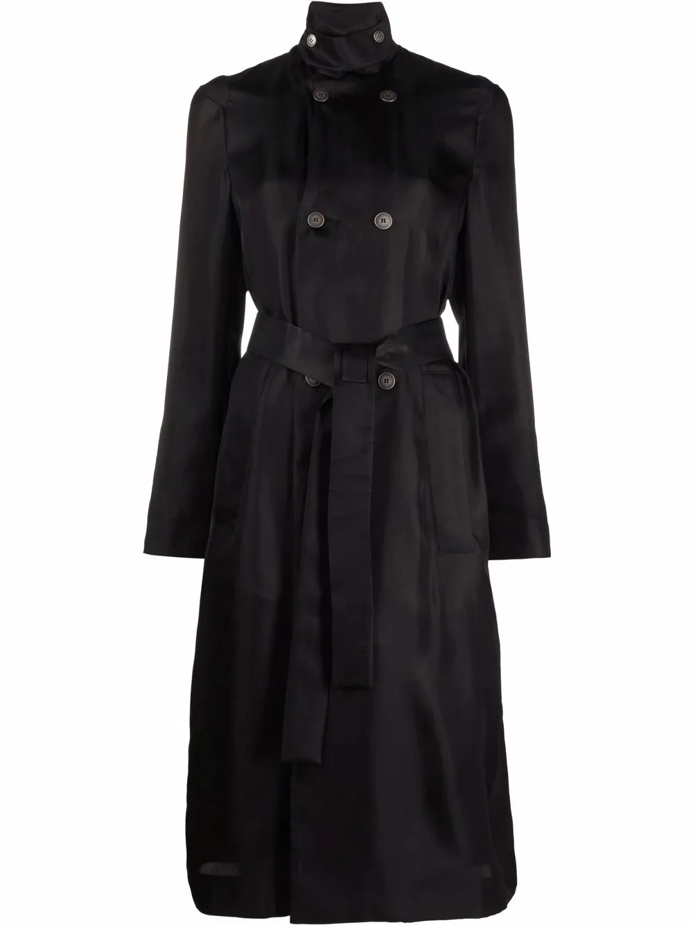 

SAPIO double-breasted belted trench coat - Black