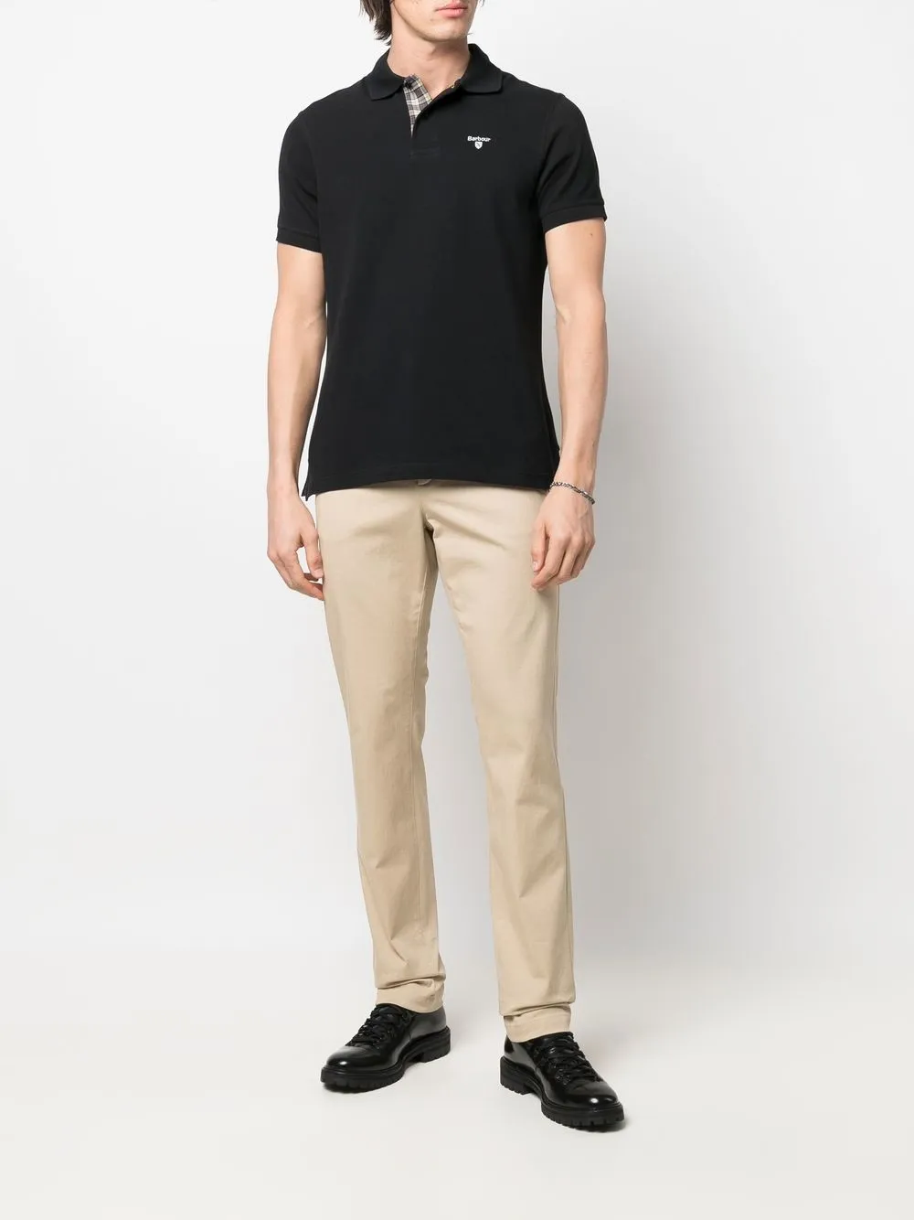 Barbour Poloshirt met geborduurd logo - Zwart