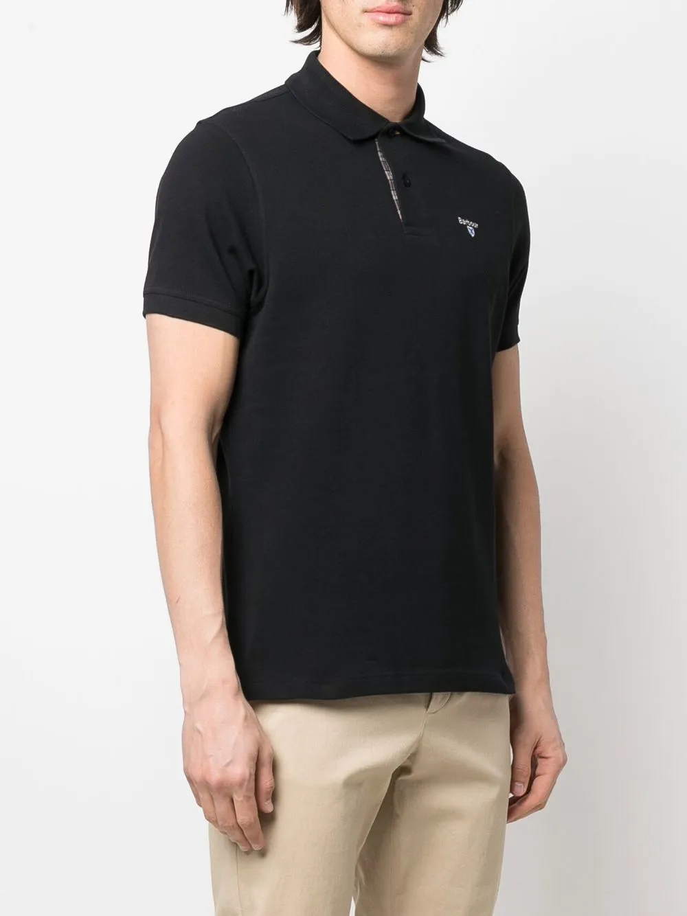  Barbour Poloshirt Mit Logo Stickerei   Schwarz 
