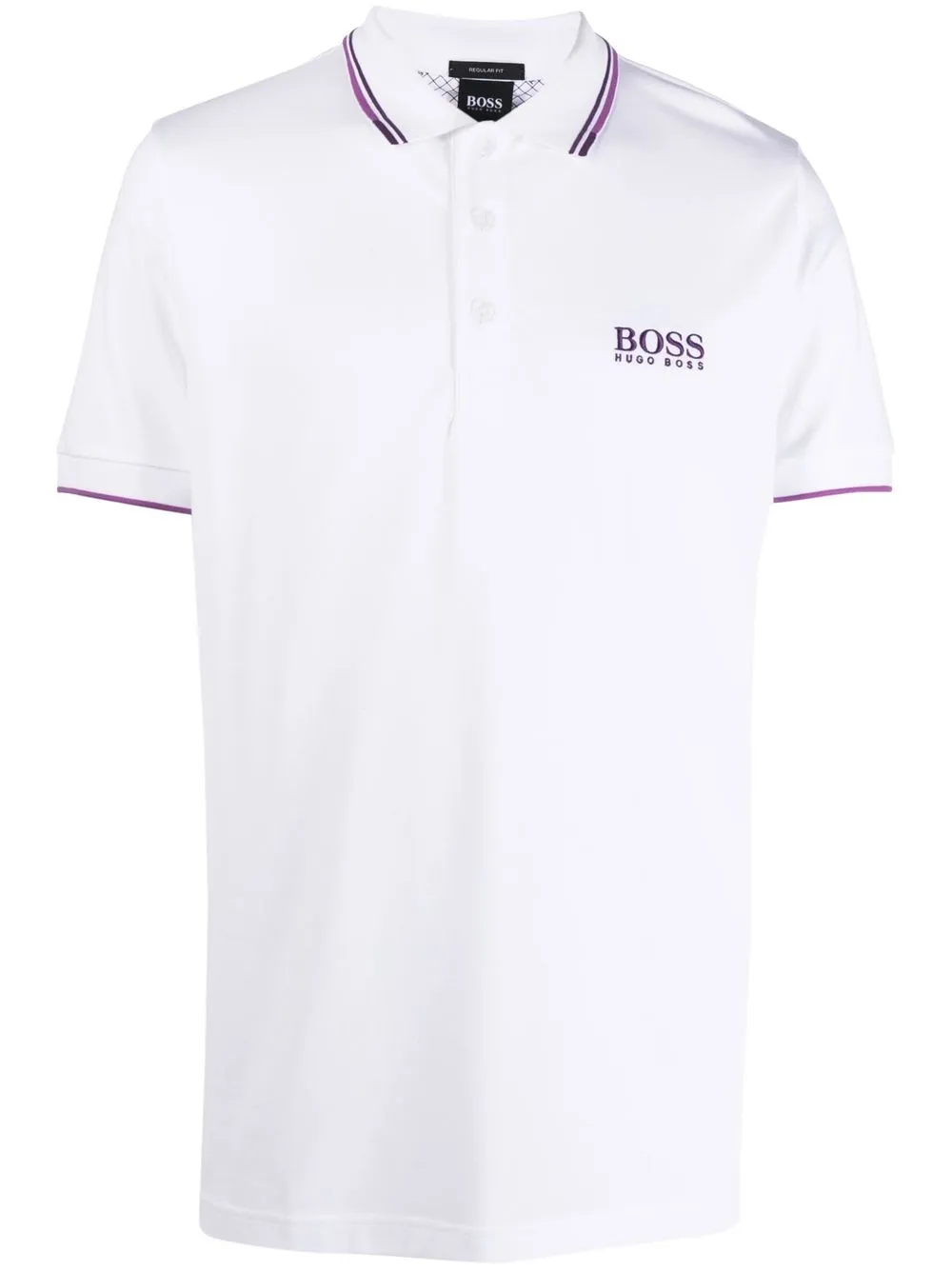 

BOSS playera tipo polo con logo bordado - Blanco