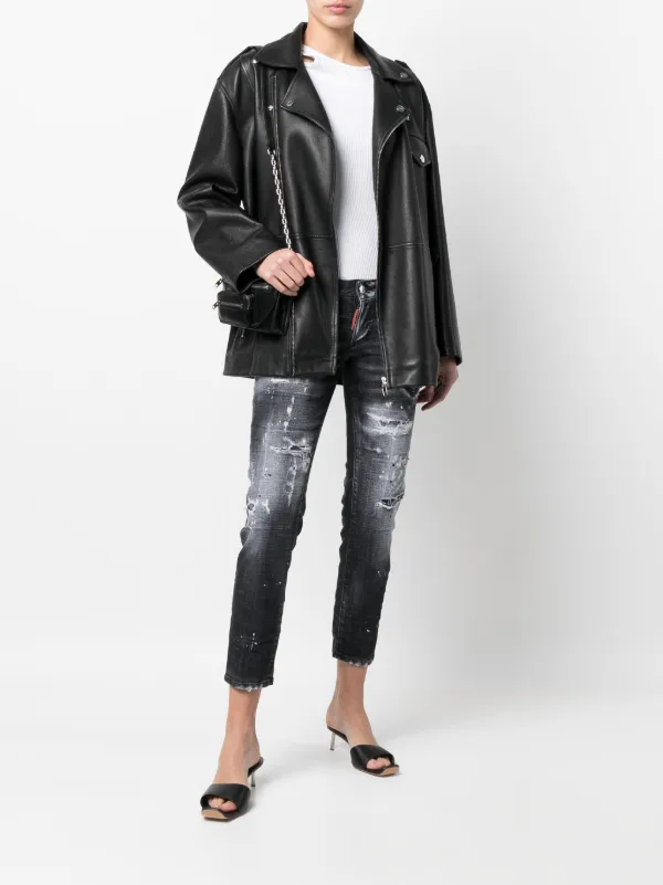 DSQUARED2 Jennifer Cropped Skinny Jeans | Grey | FARFETCH BH