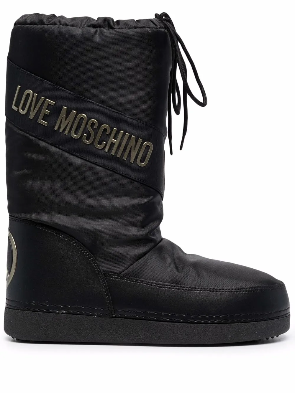 

Love Moschino botas con agujetas y placa del logo - Negro