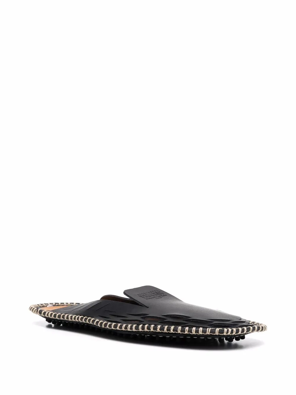 Maison Margiela Leren slippers - Zwart