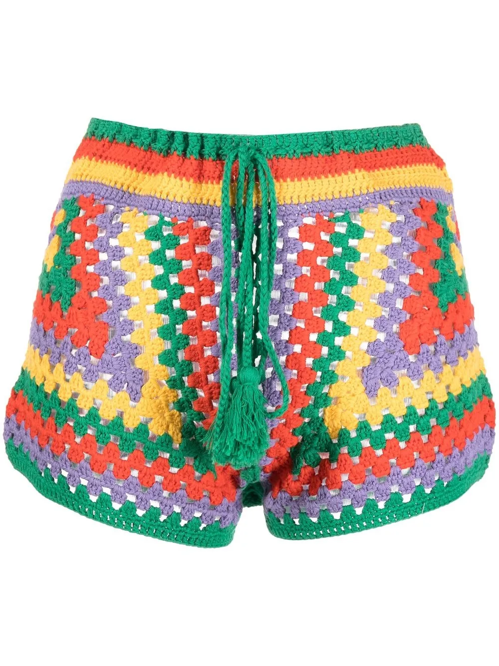 Mc2 Saint Barth Crochet-style Drawstring Shorts In Green