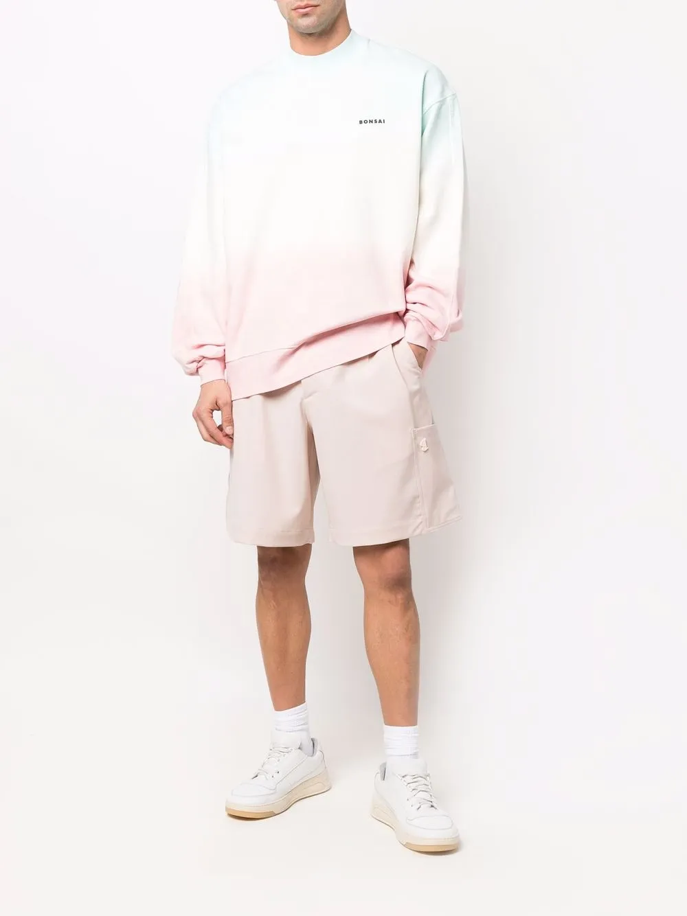 Bonsai Sweater met kleurverloop - Wit