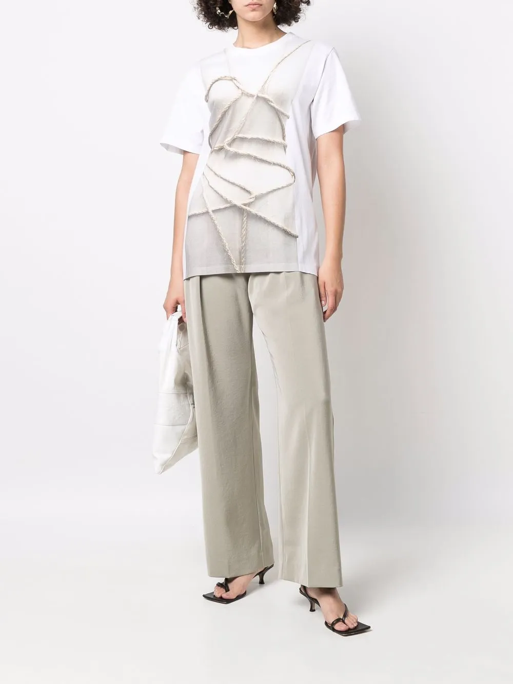 MM6 Maison Margiela T-shirt met print - Beige