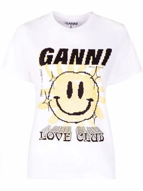 GANNI Love Club smiley T-shirt