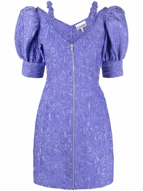 GANNI open V-neck mini dress