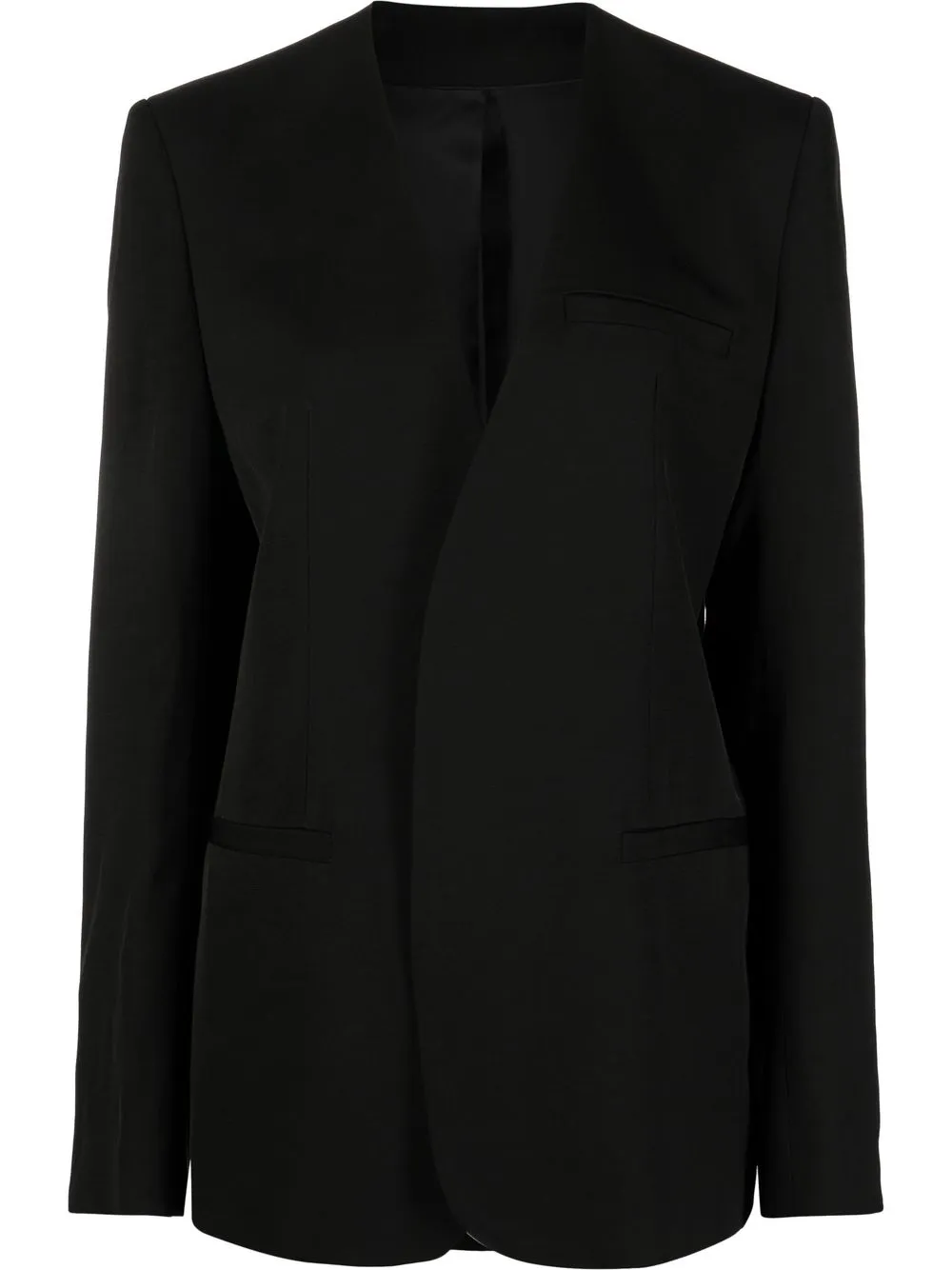 TOTEME collarless single-breasted blazer - Black