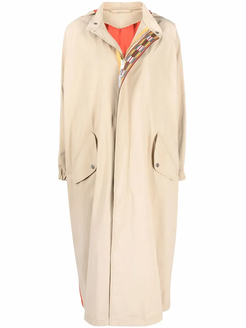 

ETRO gabardina con diseño color block y logo - Neutro