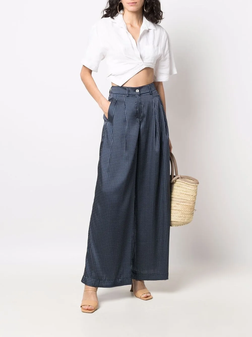 Jejia Palazzo broek met stippen - Blauw