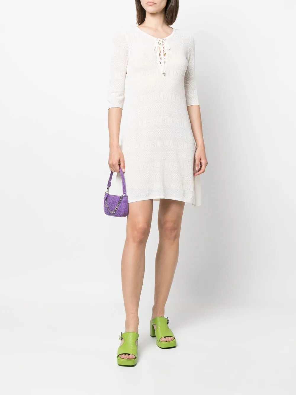 Blugirl Mini-jurk met logo - Wit