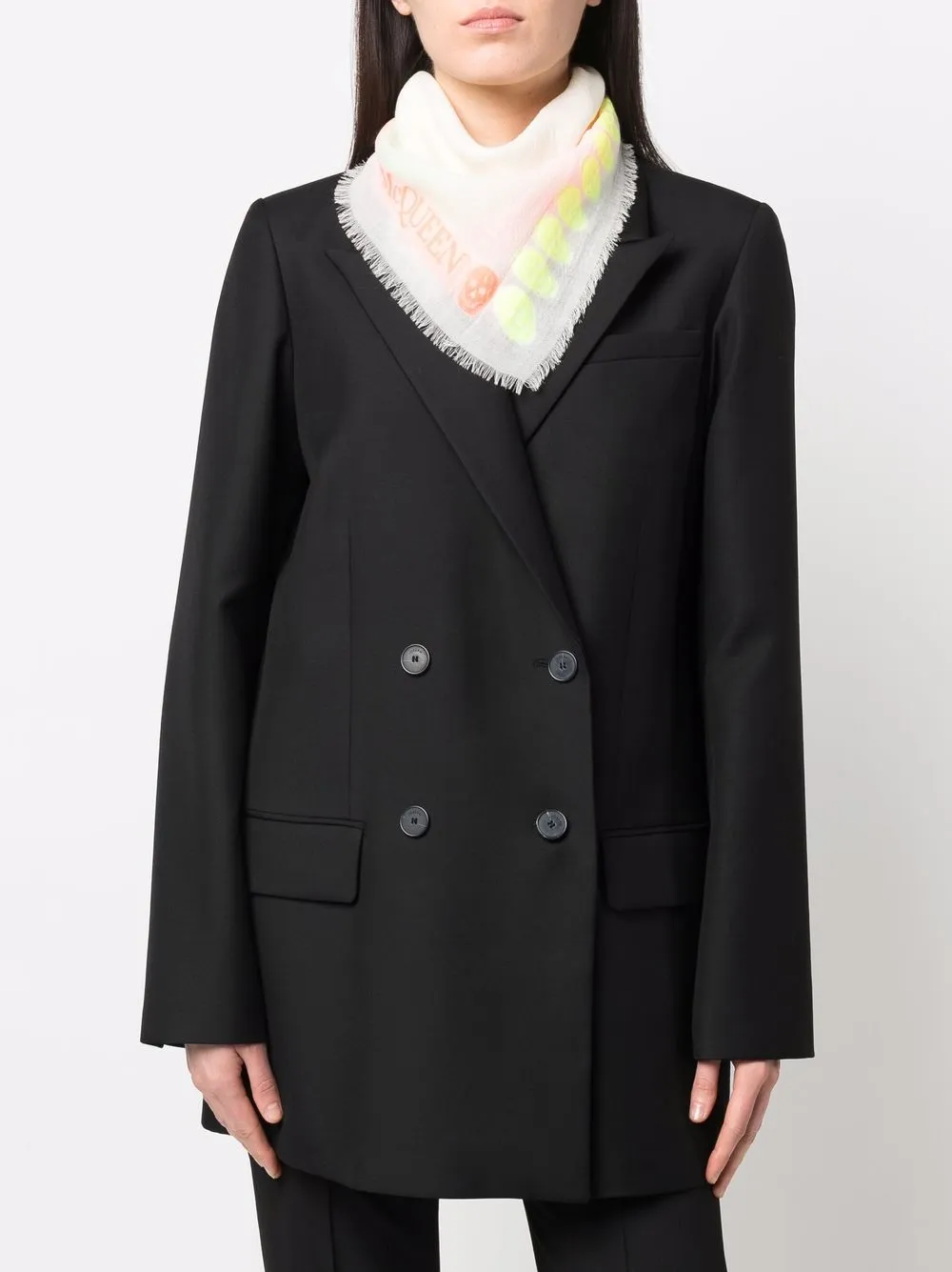 Alexander McQueen Sjaal met doodskopprint - Wit