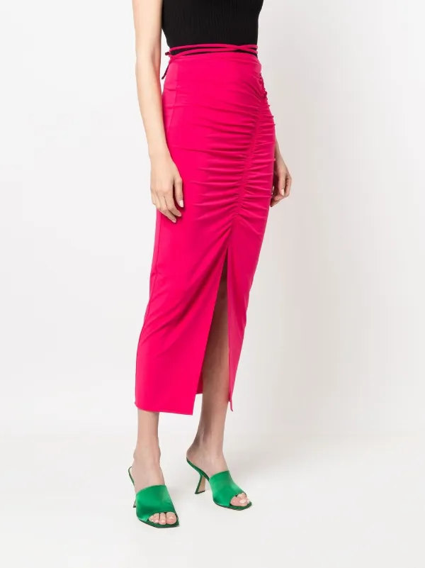 Self Portrait Gathered Midi Skirt Farfetch