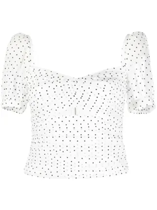 Self portrait polka new arrivals dot top