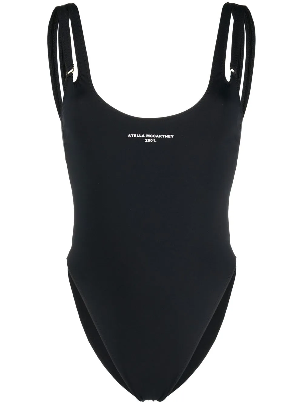 

Stella McCartney traje de baño con logo y doble tira - Negro