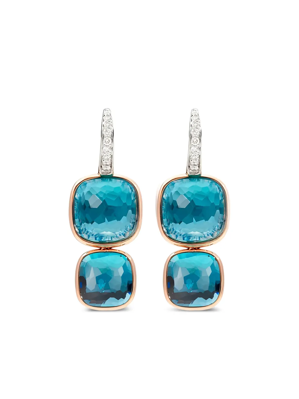 Pomellato 18K Rose Gold Nudo multistone earrings - ブルー Pomellato 18K Rose Gold Nudo multistone earrings - ブルー