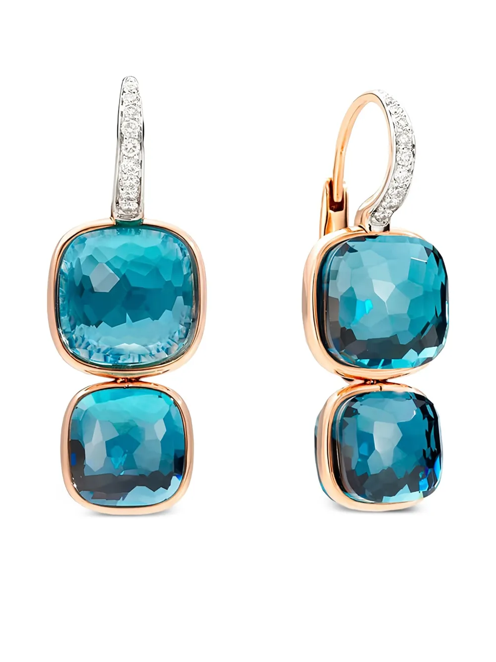 Pomellato aretes Nudo en oro rosa de 18kt con gemas | Image 2