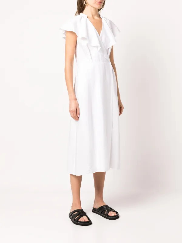 vince wrap midi dress