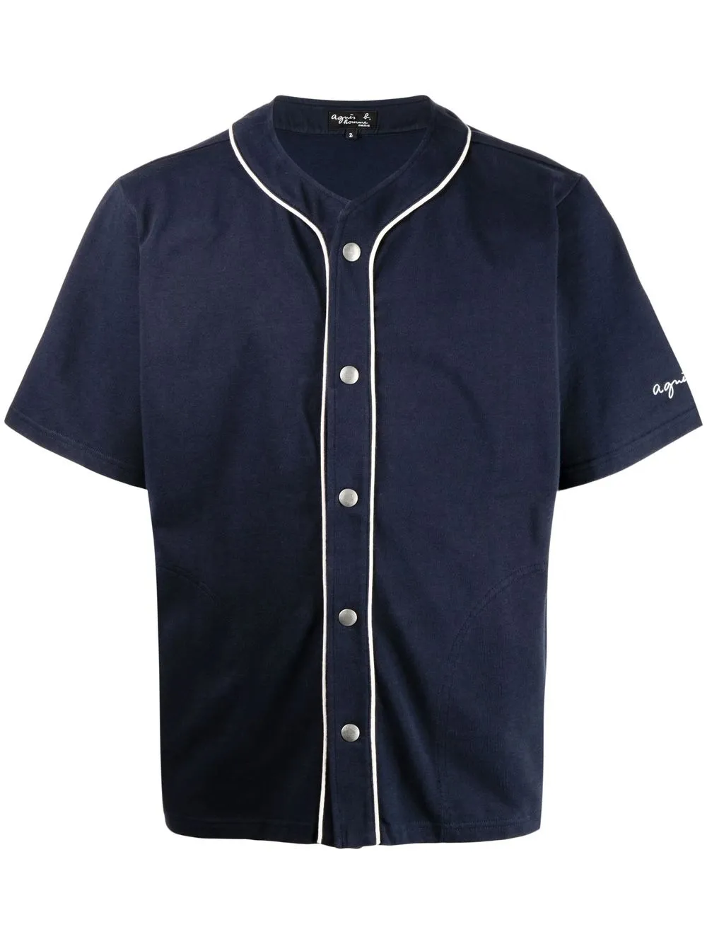 

agnès b. camisa manga corta con logo bordado - Azul