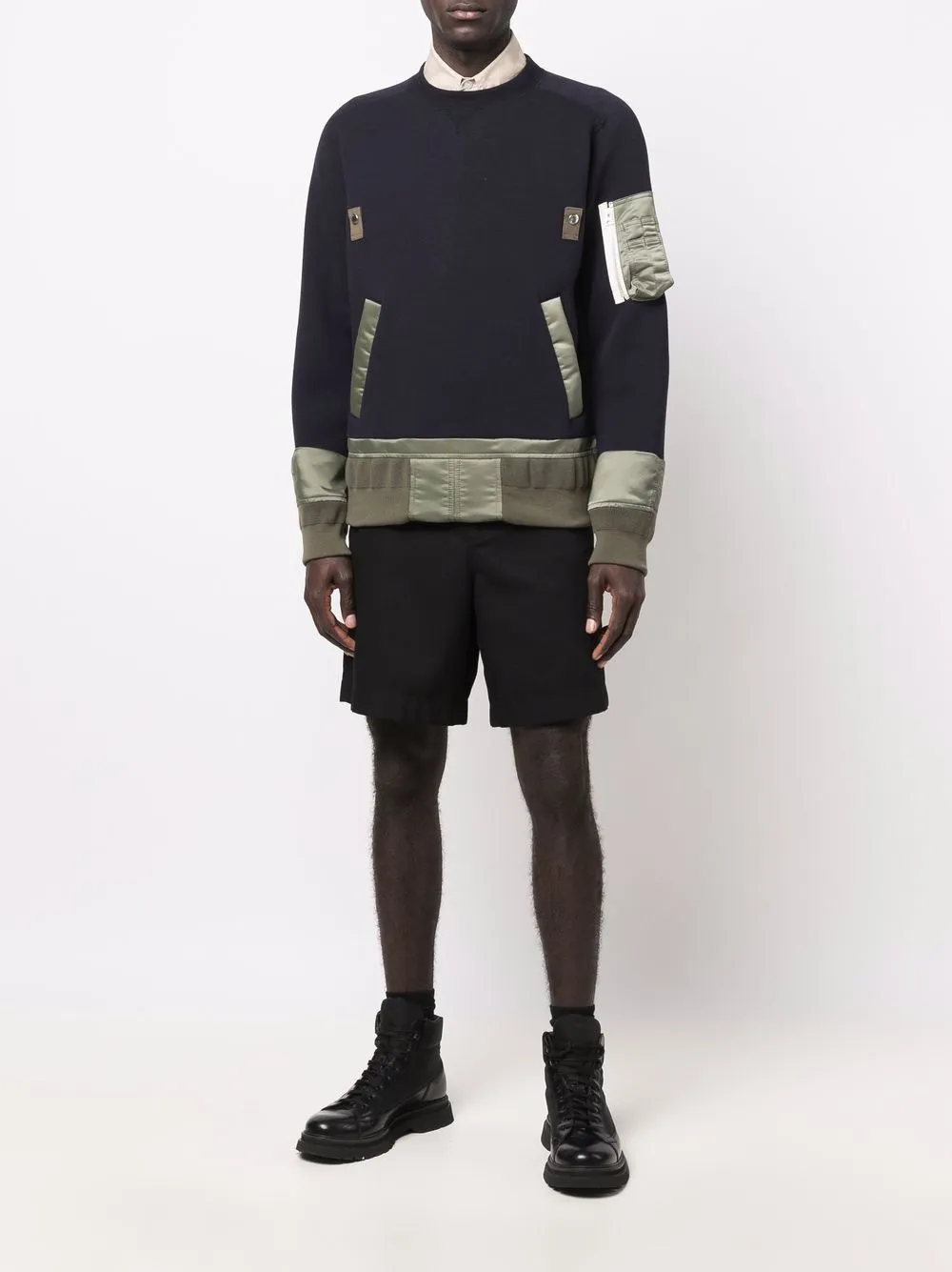 sacai Sweater met contrasterende afwerking - Blauw
